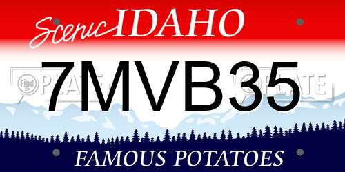 7MVB35 Idaho License Plate