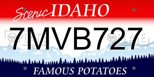 7MVB727 Idaho License Plate