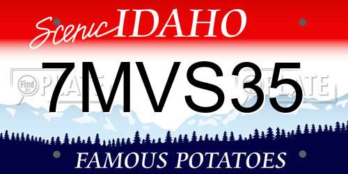 7MVS35 Idaho License Plate