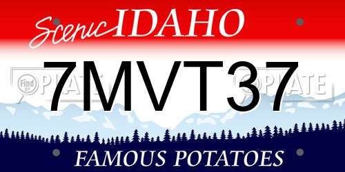 7MVT37 Idaho License Plate