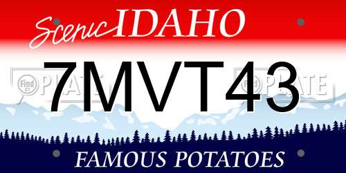 7MVT43 Idaho License Plate