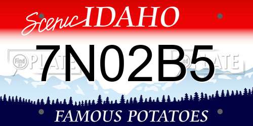 7N02B5 Idaho License Plate