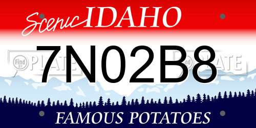 7N02B8 Idaho License Plate