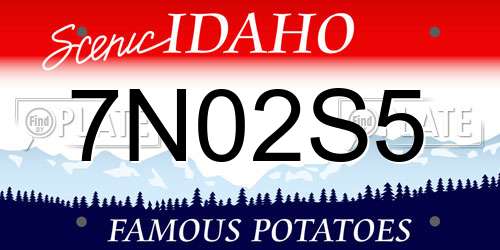 7N02S5 Idaho License Plate