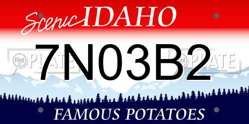 7N03B2 Idaho License Plate
