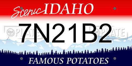 7N21B2 Idaho License Plate