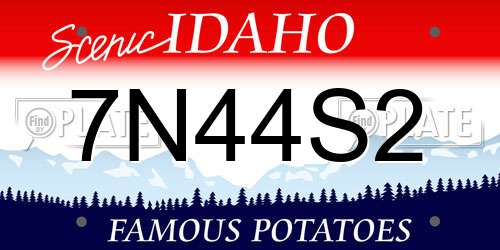 7N44S2 Idaho License Plate