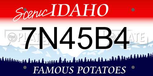 7N45B4 Idaho License Plate
