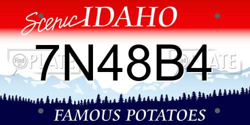 7N48B4 Idaho License Plate