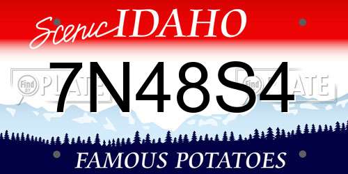 7N48S4 Idaho License Plate