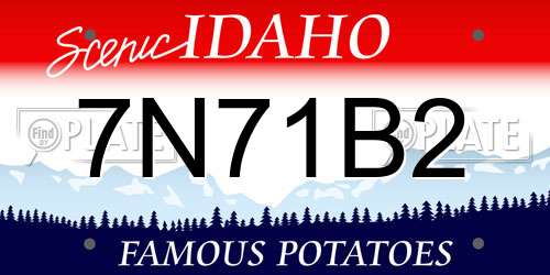 7N71B2 Idaho License Plate