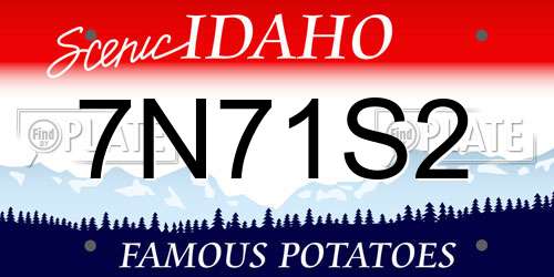 7N71S2 Idaho License Plate