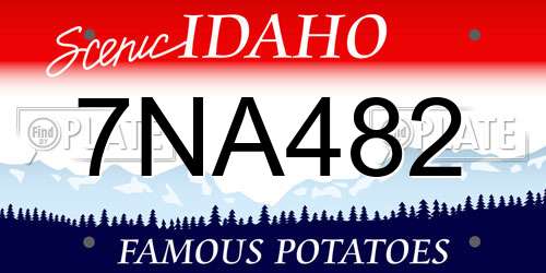 7NA482 Idaho License Plate