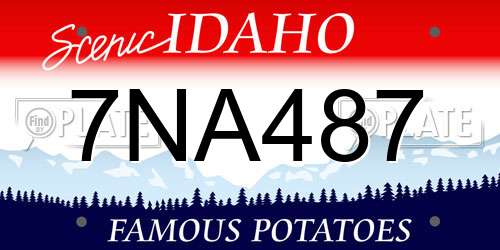 7NA487 Idaho License Plate