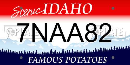 7NAA82 Idaho License Plate