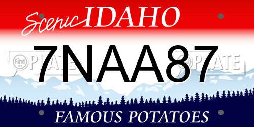 7NAA87 Idaho License Plate