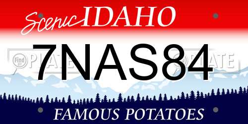 7NAS84 Idaho License Plate