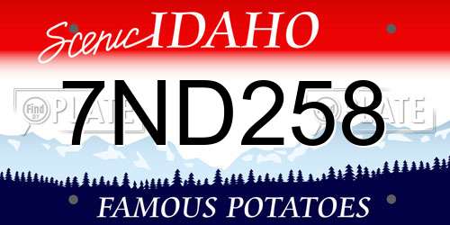 7ND258 Idaho License Plate