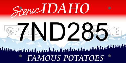7ND285 Idaho License Plate