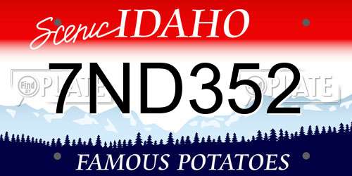 7ND352 Idaho License Plate