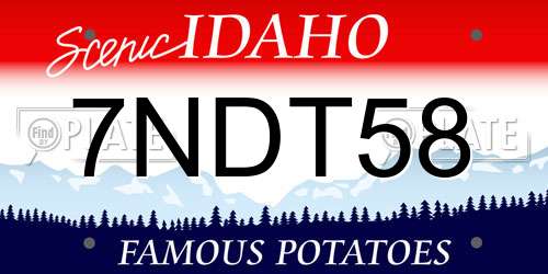 7NDT58 Idaho License Plate