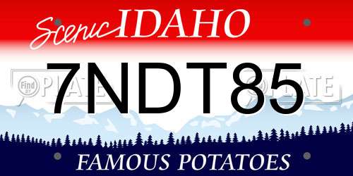7NDT85 Idaho License Plate