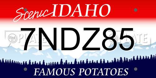 7NDZ85 Idaho License Plate