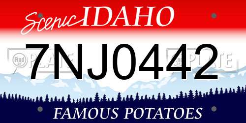 7NJ0442 Idaho License Plate