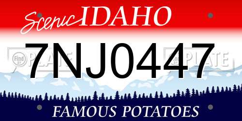 7NJ0447 Idaho License Plate