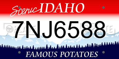 7NJ6588 Idaho License Plate