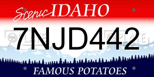 7NJD442 Idaho License Plate