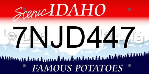 7NJD447 Idaho License Plate