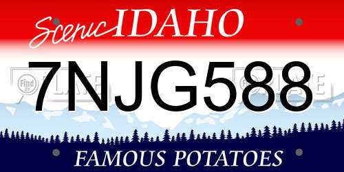 7NJG588 Idaho License Plate