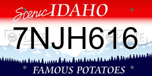 7NJH616 Idaho License Plate