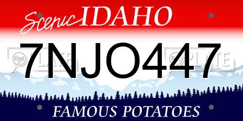 7NJO447 Idaho License Plate