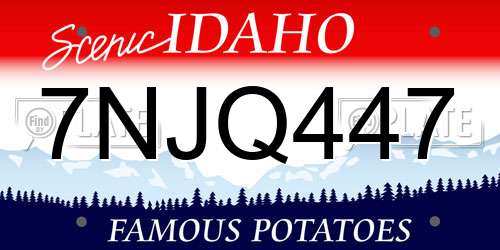7NJQ447 Idaho License Plate