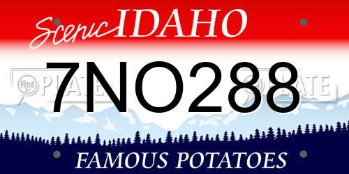 7NO288 Idaho License Plate
