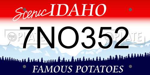 7NO352 Idaho License Plate