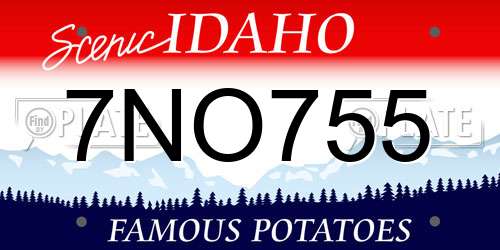 7NO755 Idaho License Plate