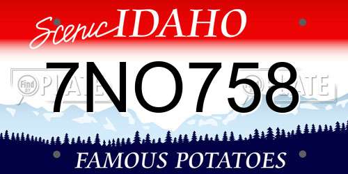 7NO758 Idaho License Plate