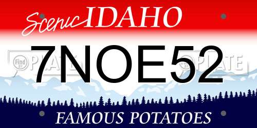 7NOE52 Idaho License Plate