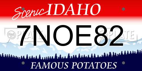 7NOE82 Idaho License Plate