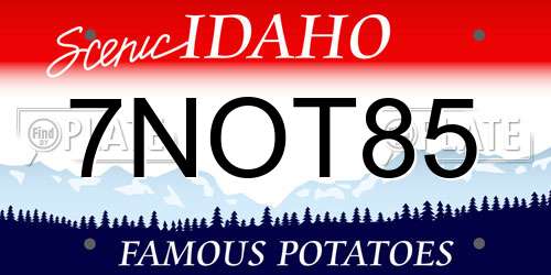 7NOT85 Idaho License Plate