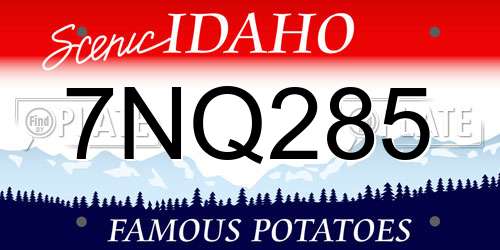 7NQ285 Idaho License Plate