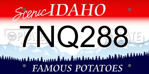 7NQ288 Idaho License Plate