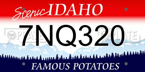 7NQ320 Idaho License Plate
