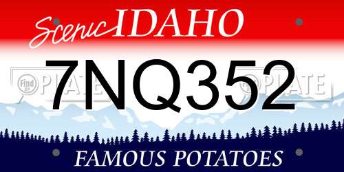 7NQ352 Idaho License Plate
