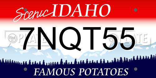 7NQT55 Idaho License Plate