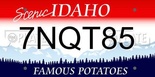 7NQT85 Idaho License Plate