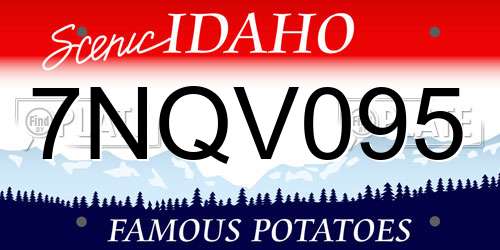 7NQV095 Idaho License Plate